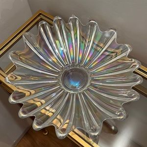 Rainbow Mid Century Modern Iridescent Flower Dish